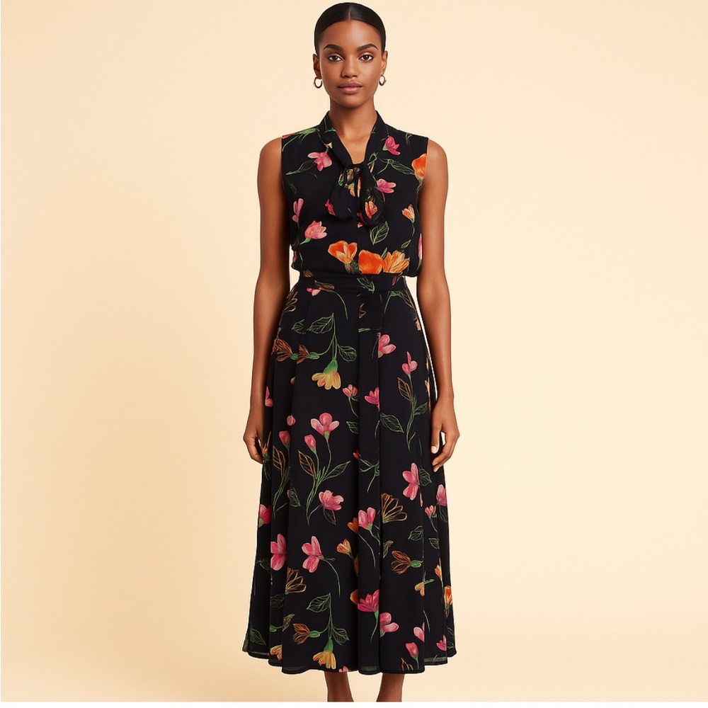 Bentley Arbuckle Floral Two-Piece-Set Size 2 (Top + Skirt) Luxury Vintage